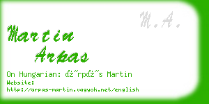 martin arpas business card